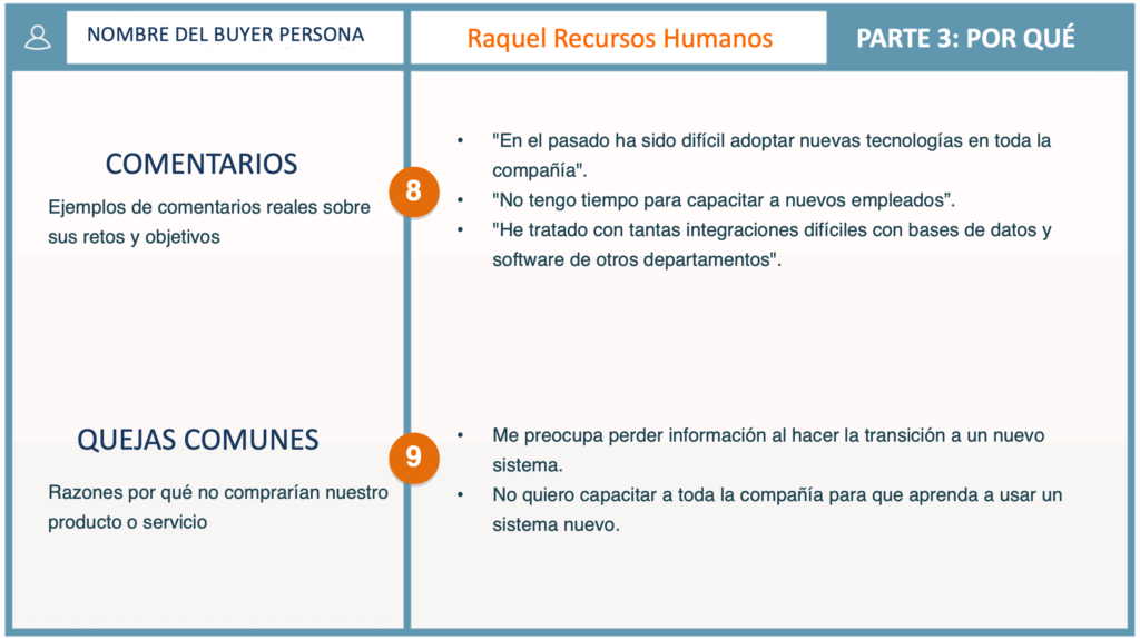 Plantilla en blanco de buyer persona para llenar con datos de tus clientes