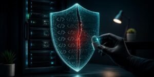 Escudo de código PHP agrietado frente a un servidor: vulnerabilidad crítica php2shell en WordPress