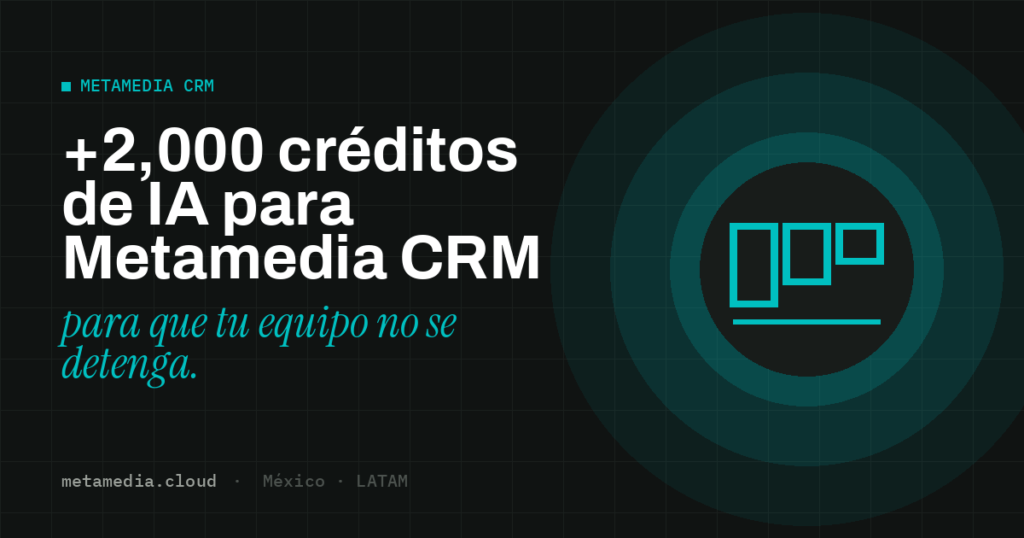 +2,000 créditos de IA para Metamedia CRM · Metamedia Cloud